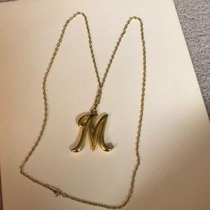 Gold “M” Necklace